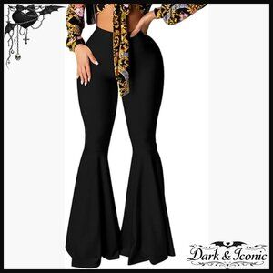 High Waisted Flared Palazzo Pants Plus Size Stretchy Bell Bottom Leggings